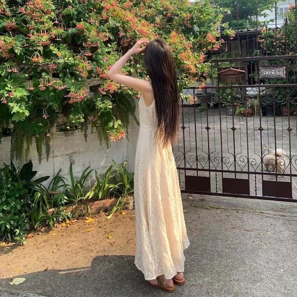 Last one!!! Beige Lace Slip Max Dress - Picture 8 of 8